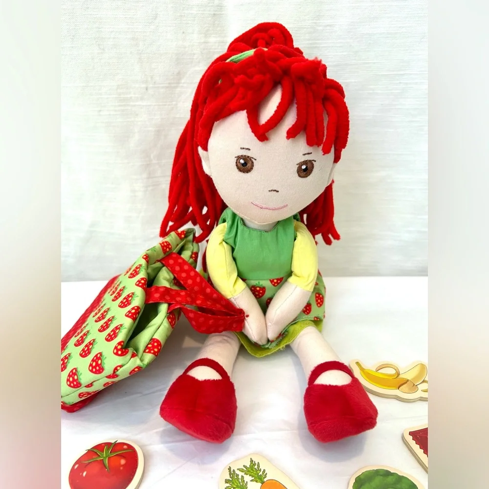 Strawberry Doll with Red Hair and Good‎ For You Healthy Eating Food Accessories